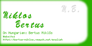 miklos bertus business card