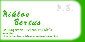 miklos bertus business card